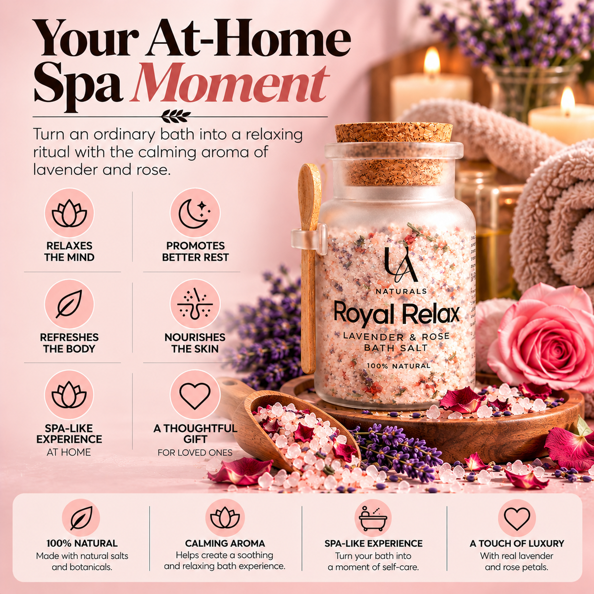 Royal Relax Lavender & Rose Bath Salt