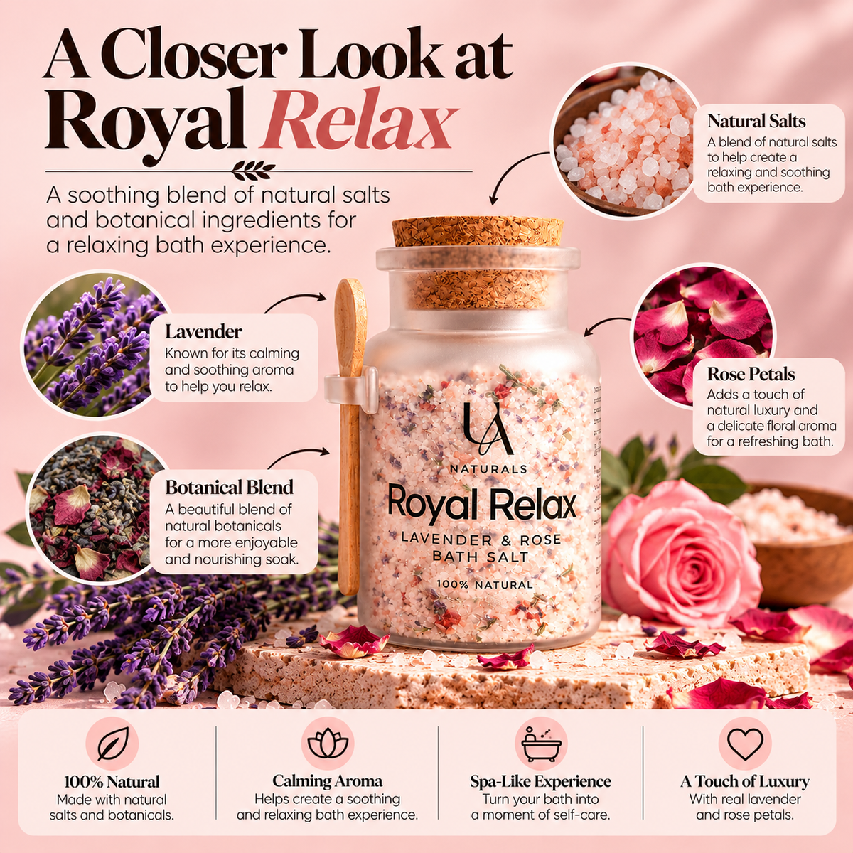 Royal Relax Lavender & Rose Bath Salt