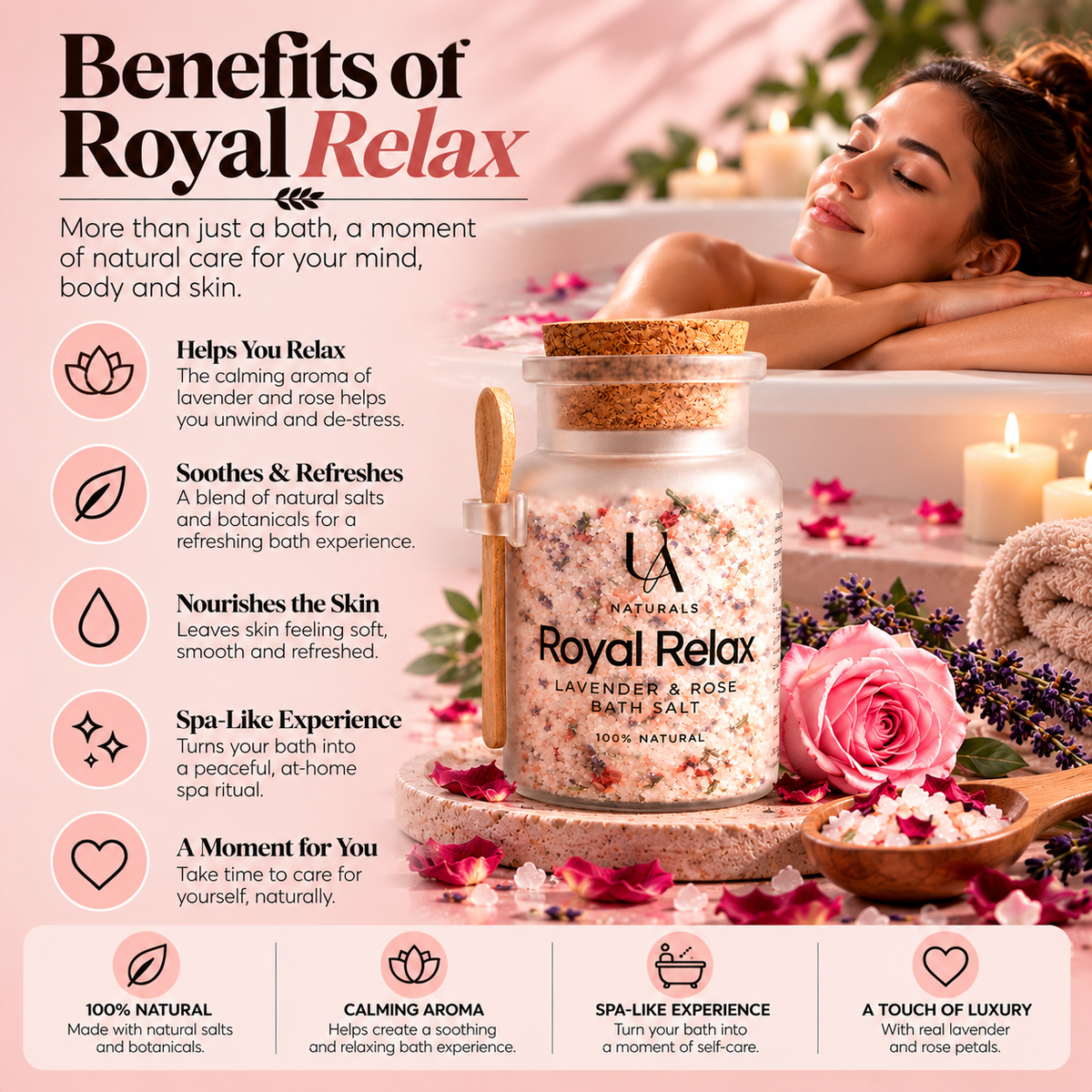 Royal Relax Lavender & Rose Bath Salt