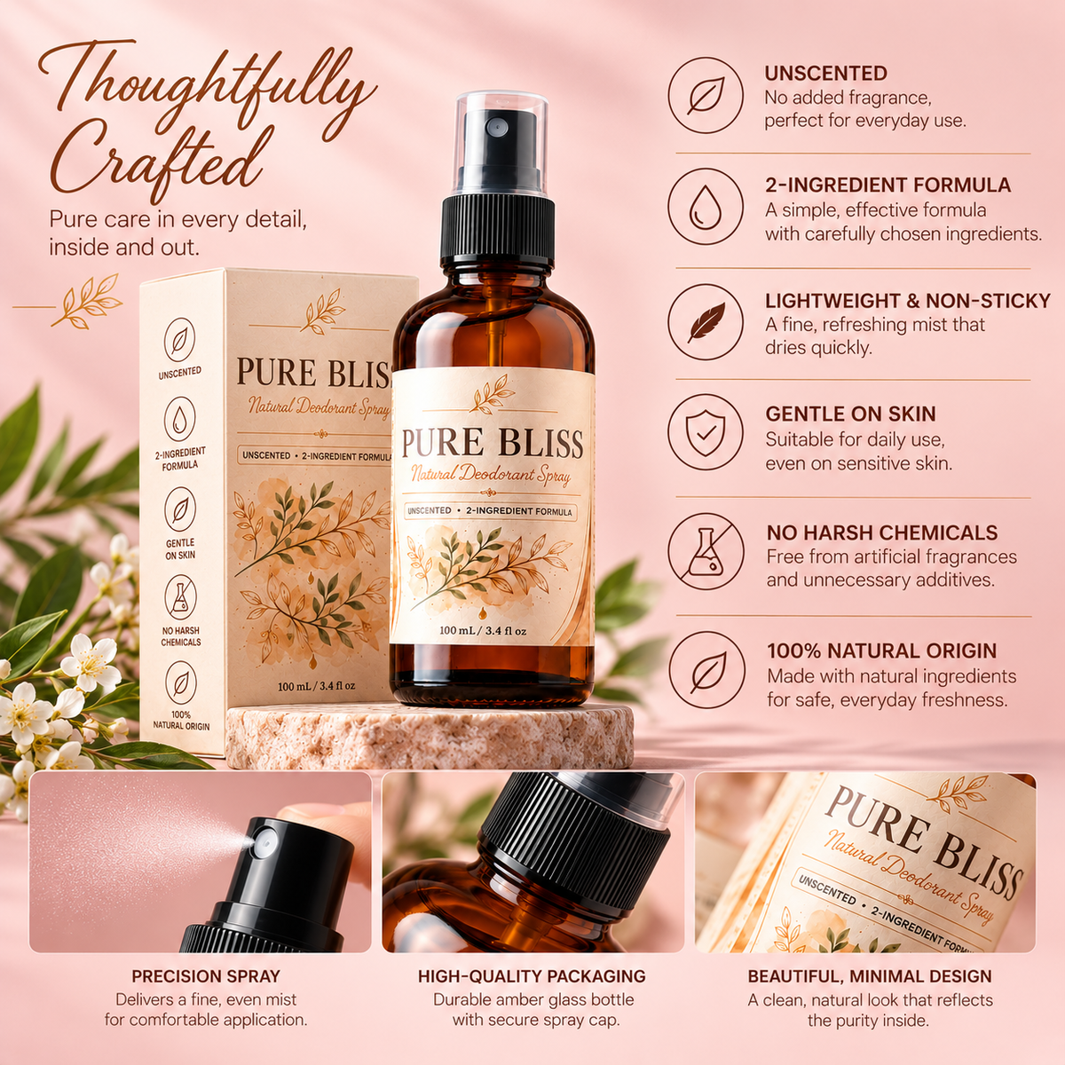 Pure Bliss Natural Deo Unscented